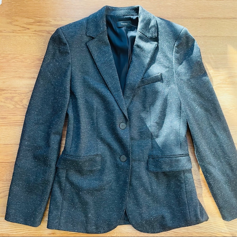 Theory Classic Charcoal Blazer- Size 2- NWT